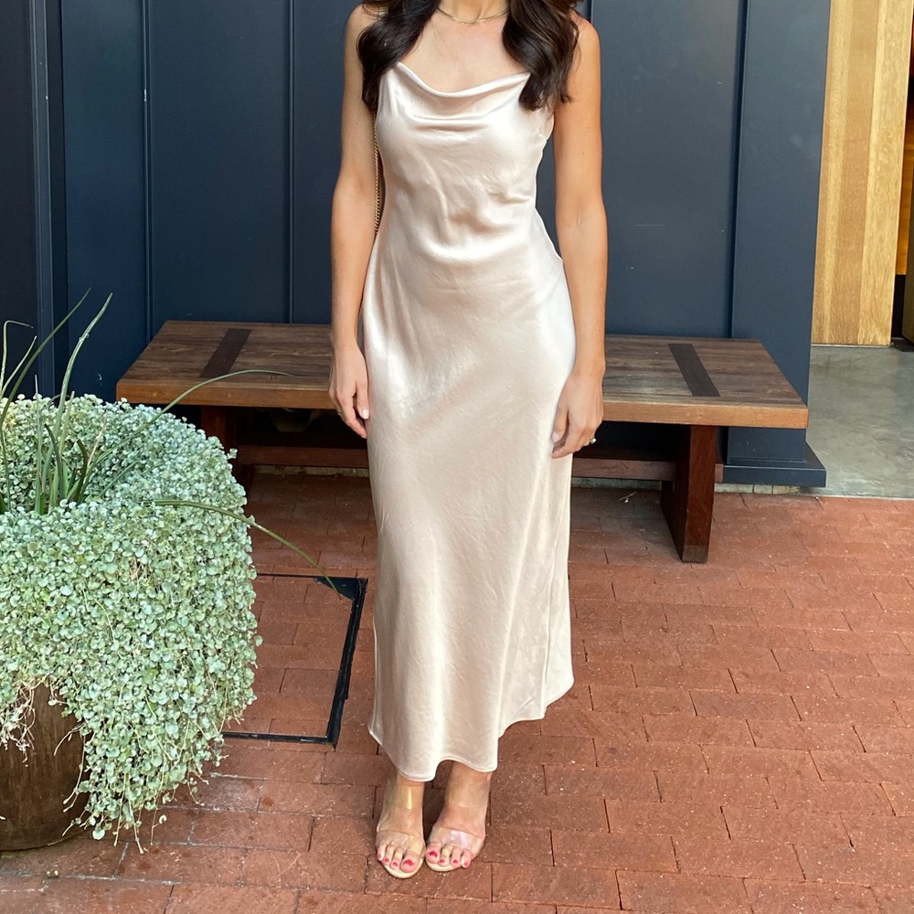 Beige Nude Slip Dress